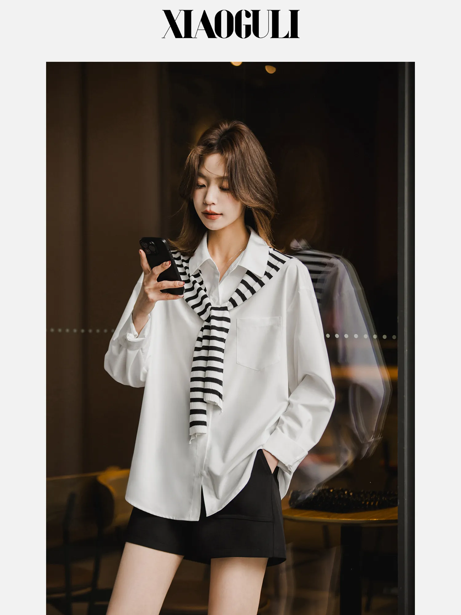 

Рубашка свободного кроя в повседневном стиле с воротником, женская, весна-лето, новинка, модный топ для повседневной носки, дышащий, из полиэфирного волокна