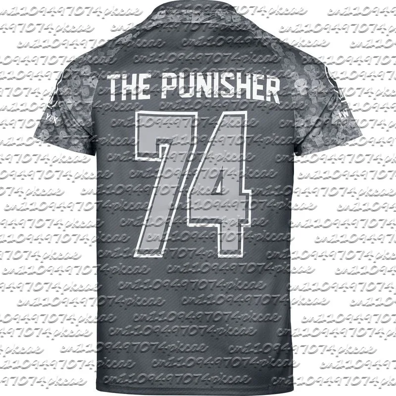 Camiseta de Béisbol con Estampado de Calavera The Punisher 74, Unisex, Estilo Y2K, para Hombre y Mujer, Transpirable, de Secado Rápido, Deportiva, Moda Urbana