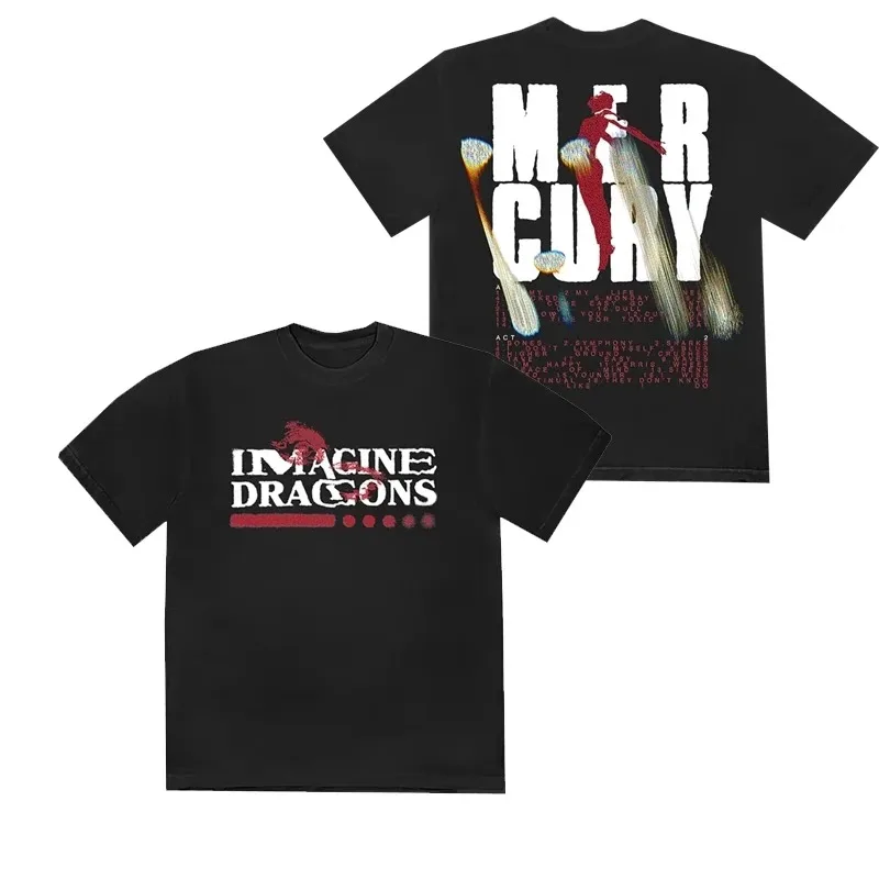 

2025 Classic Imagine Dragons Band T Shirt Rock Music Men Women Casual T-Shirt Short Men Women Clothing Streetwear high quality