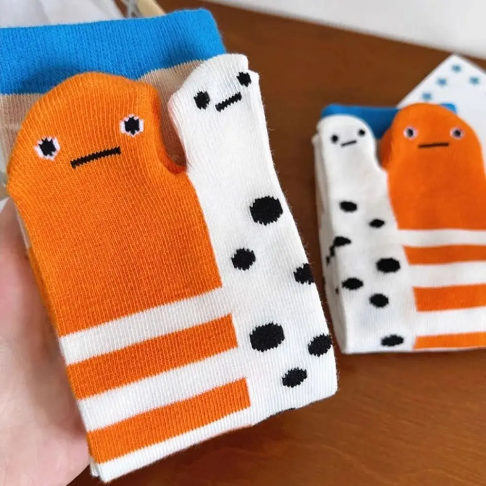 

1pair Fashion Breathable Tabi Socks Casual Soft Short Socks Fish Pattern Socks Daily Wear