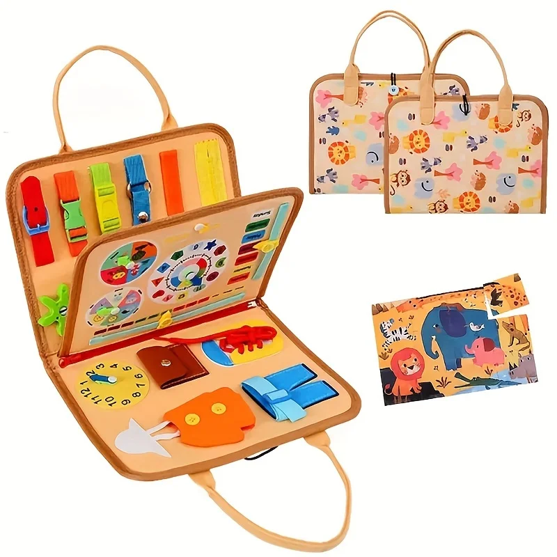 Toddler Montessori Busy Board Toys for Little Boy Gifts: Educational Preschool Learning Travel Toys - view 2