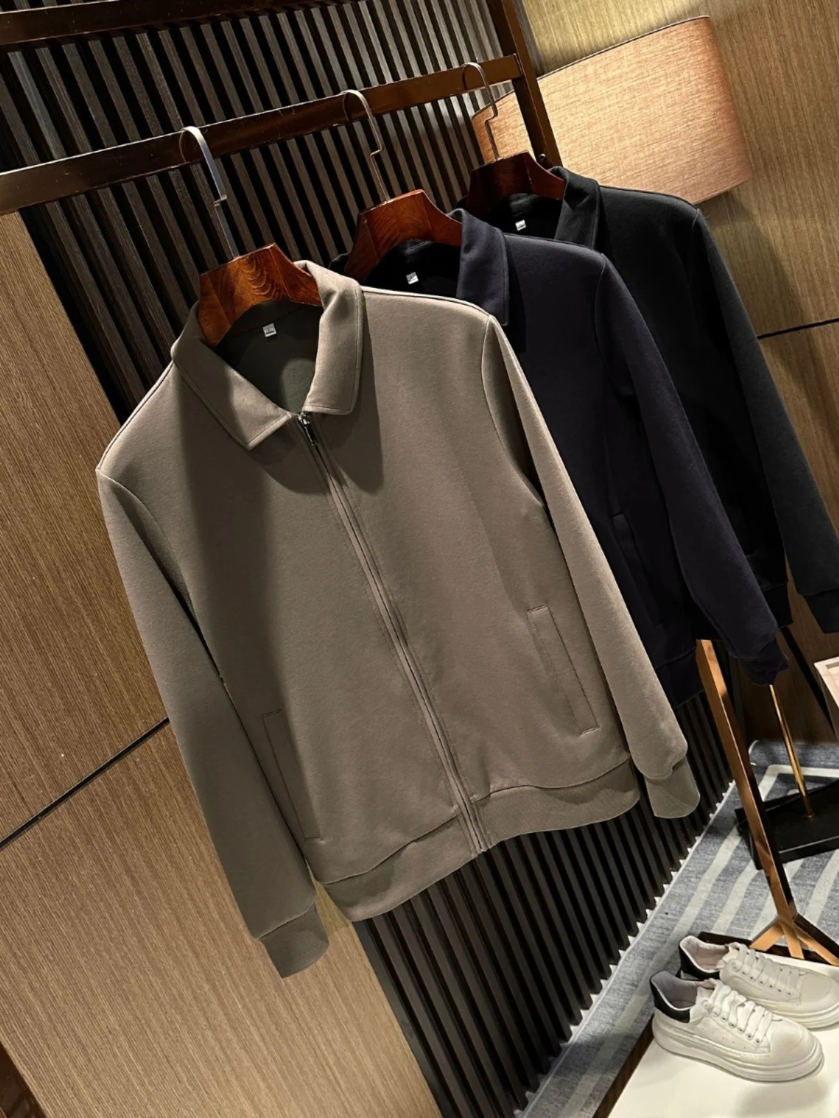 

Повседневная мужская куртка Spor Pure Color с откидным воротником, универсальная куртка Busin Gentleman Sle из полиэстера/нейлона Cosite Fiber