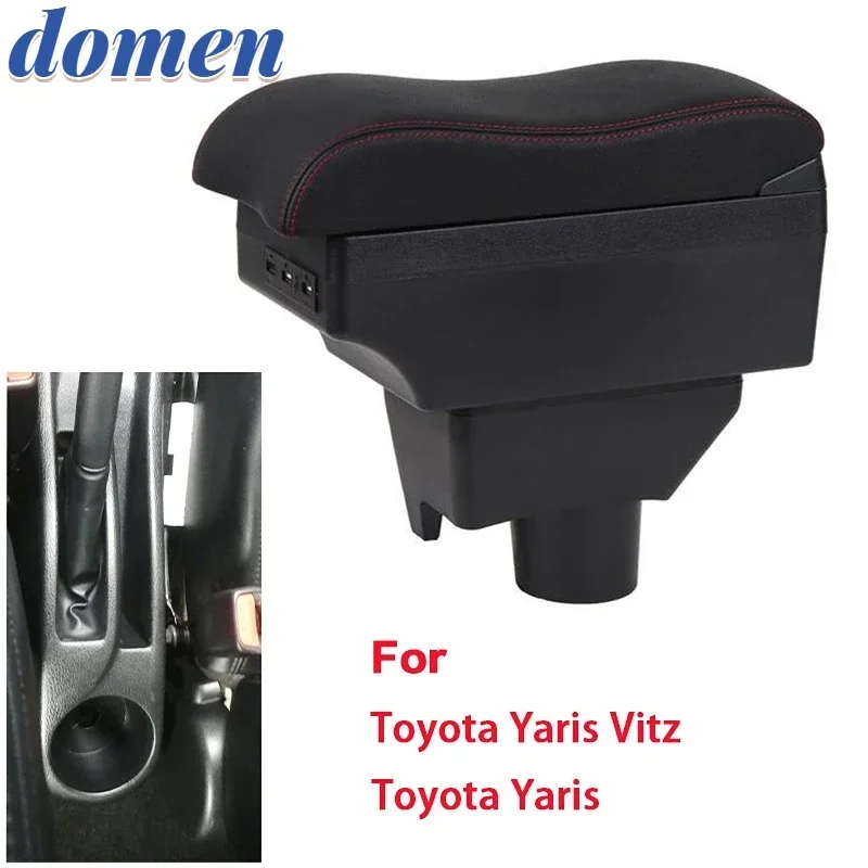 

For Toyota Yaris Armrest box For Toyota Yaris Vitz Car Armrest box modified Storage box USB charging Ashtray Car Accessories