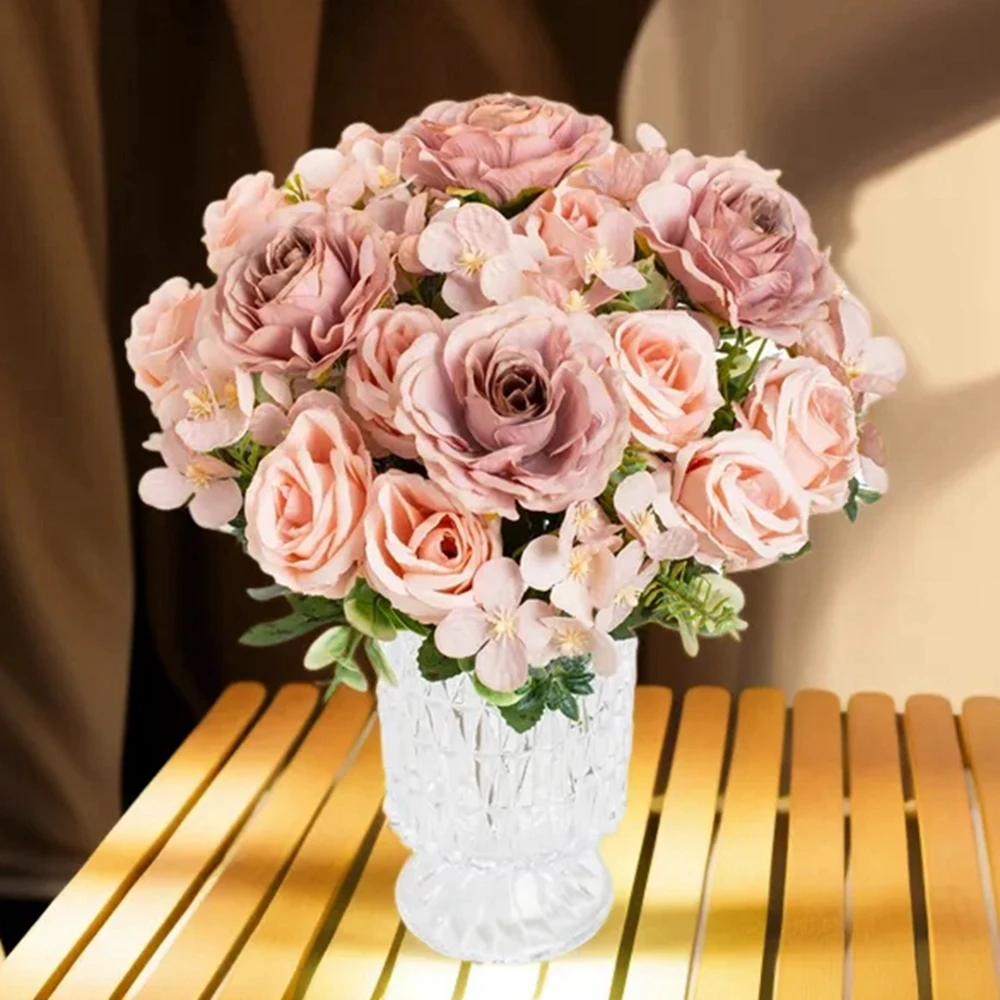 Artificial flower Silk hydrangea rose Outdoor garden arch Wedding Bridal Bouquet Christmas Home vase Festival party Diy gift box