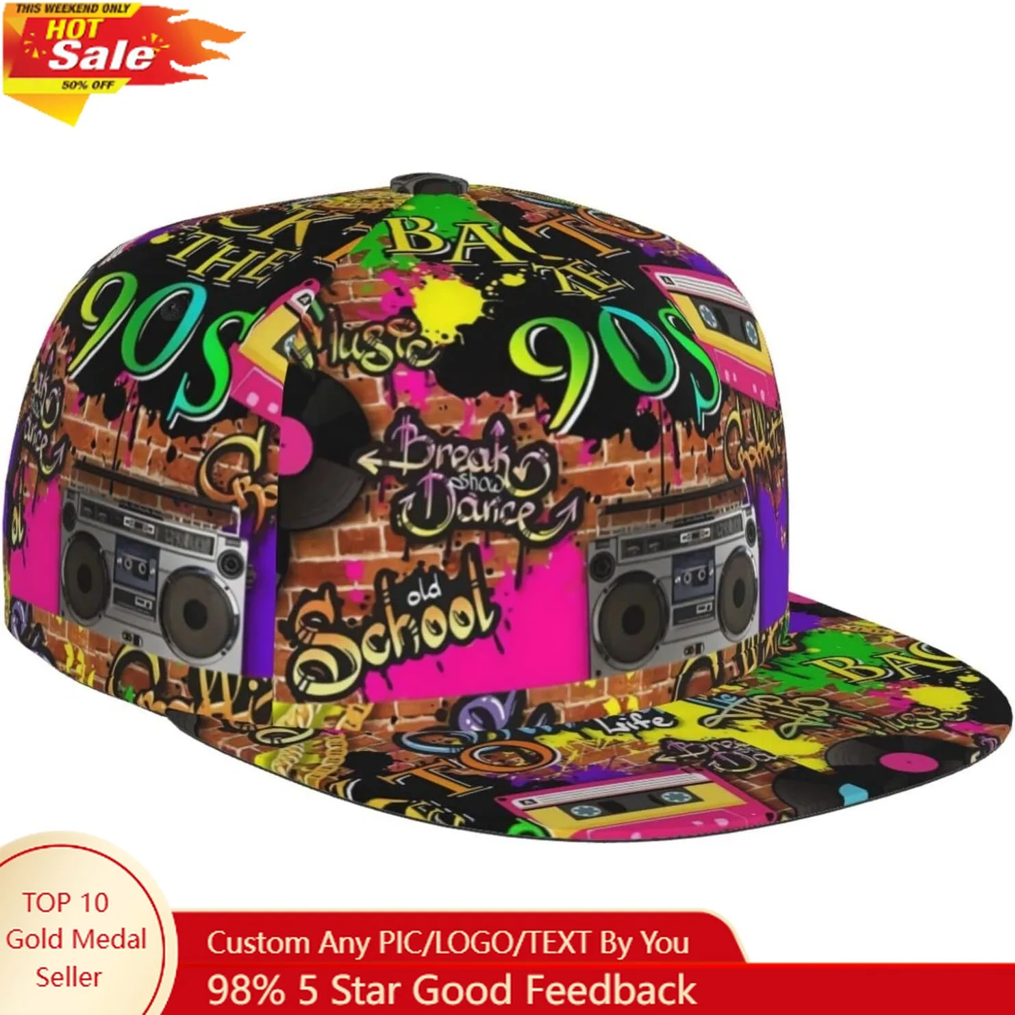 

Vintage 80s 90s Adjustable Baseball Cap - Men & Women's Retro Funny Hat