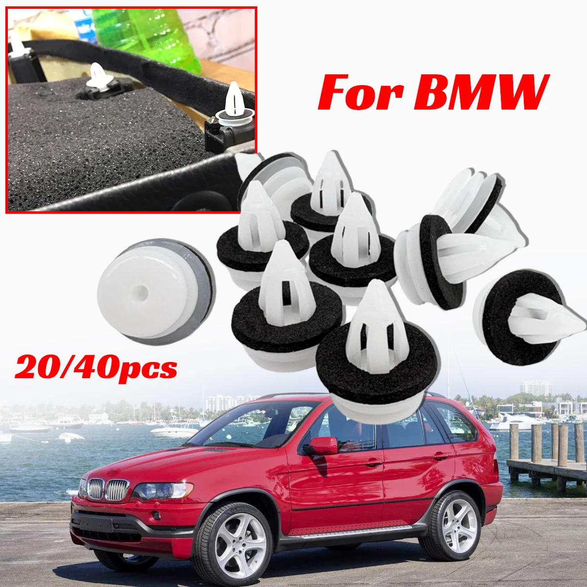 

For BMW E53 E67 E86 E90 E93 F04 F07 F21 F55 R55 R56 R60 F30 F39 F45 F48 MINI Door Card Panel Fascia Lining Clip Inner Trim Parts