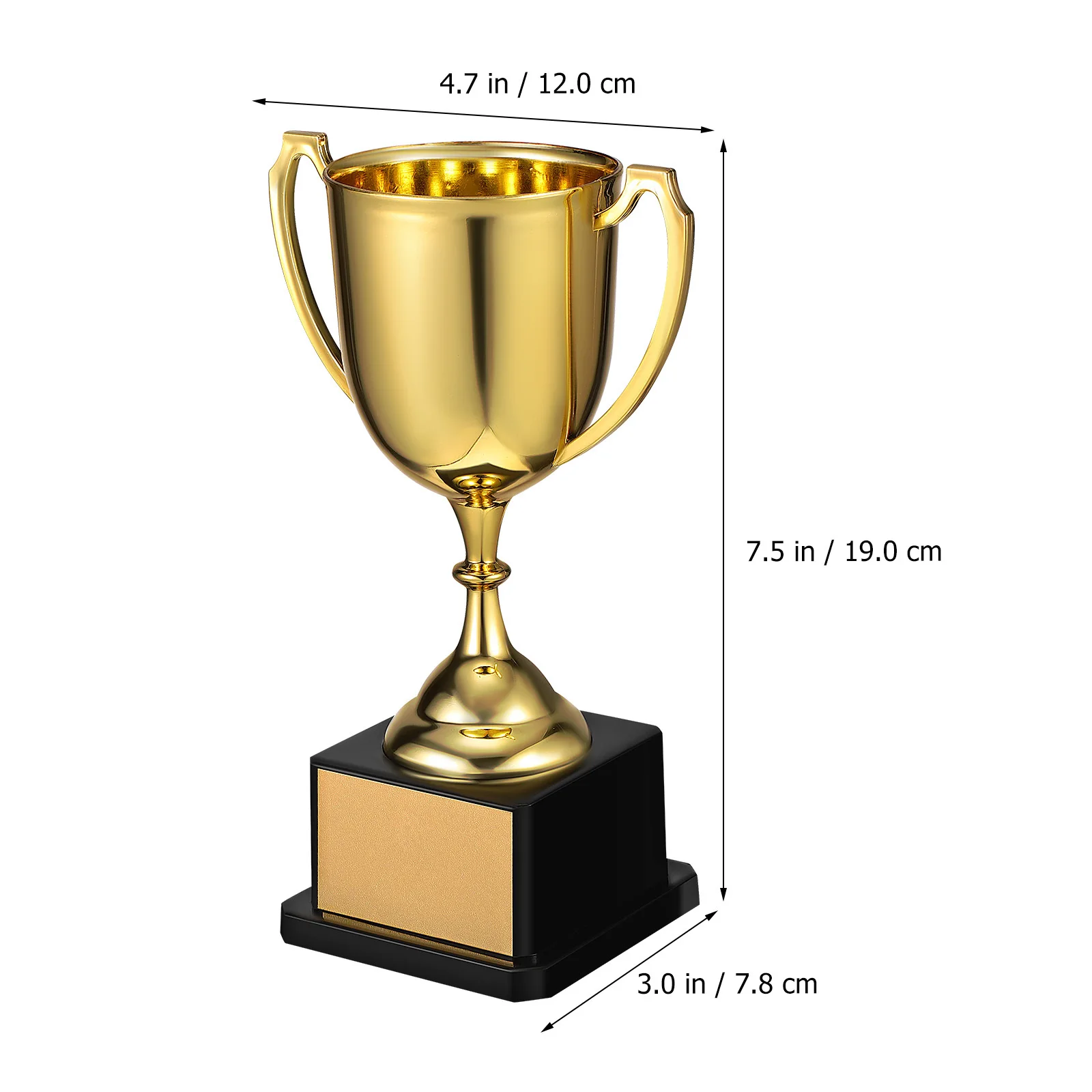 

Gold Trophy Cup Square Base Mini Award For Sports Party Winner Recognition Plastic Trophies Unisex Celebration Prize Competition