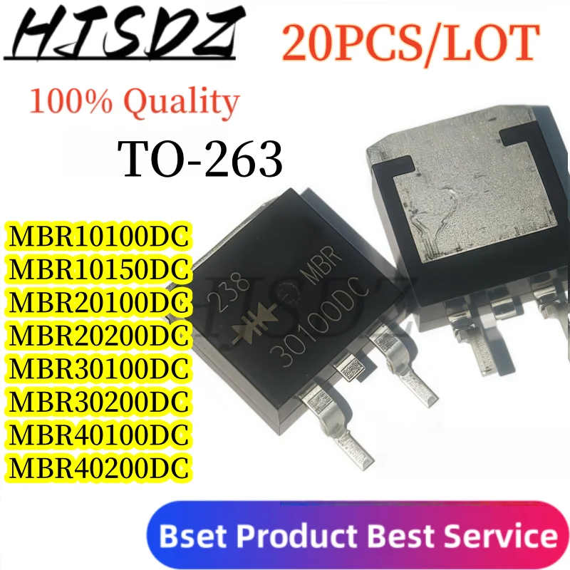 【20-100PCS/LOT】 MBR20200DC MBR20100DC MBR10150DC MBR40200DC MBR30200DC MBR30100DC MBR40100DC MBR10100DC TO-263 Kit Varia