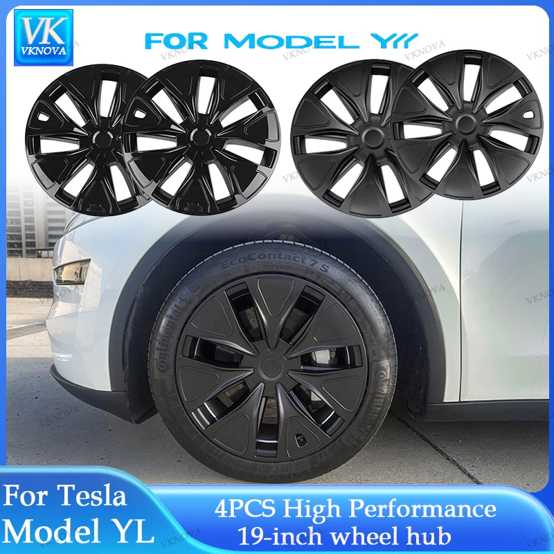 4PCS Wheel Hubcaps 19 Inch Wheel Cover Performance Replacement Wheel Cap Full Rim Cover Accessories For Tesla Model Y L 2026