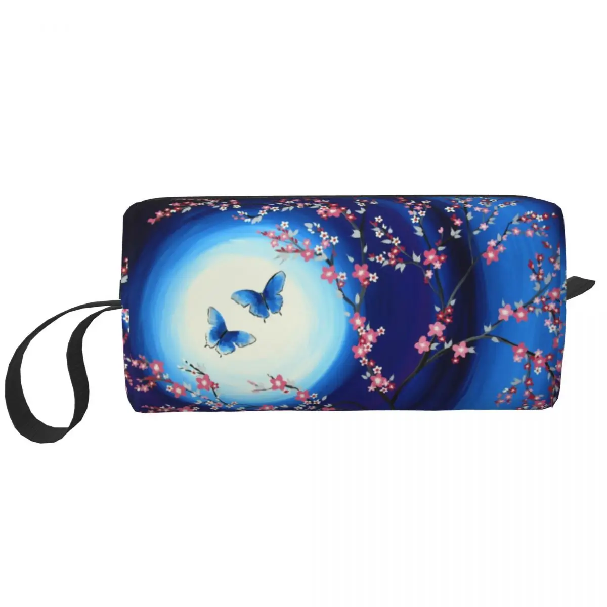 Travel Japanese Cherry Blossoms Butterflies Toiletry Bag Kawaii Flower Floral Cosmetic Makeup Women Beauty Storage Dopp Kit Case