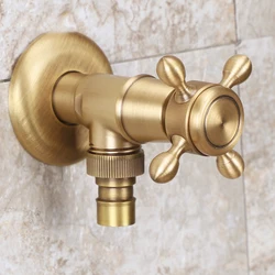 Antique Brass Triangle Valve Water Control Faucet Stop Bathroom Accessories Kitchen 1/2