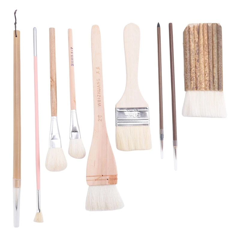 Pottery Glaze Brushes Ceramic Brushes 9 Different Shapes Artist Brushes As Shown Art Brush Set Oil Painting Canvas