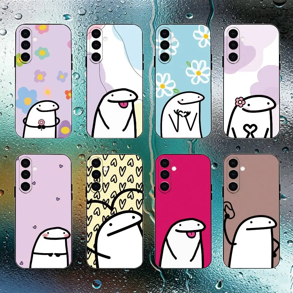 Capa de celular fofa e engraçada para samsung galaxy a73, a72, a71, a70, a53, a52, a51, outras capas pretas macias