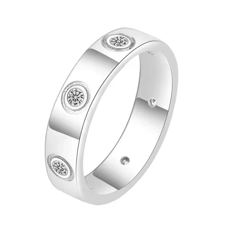 ZFSILVER Silver Fine s925 Fashion Fine Trendy Luxury 0.7ct Moissanite Simple 7 Star Ring Charms Women Party Jewelry Gifts QCJ113