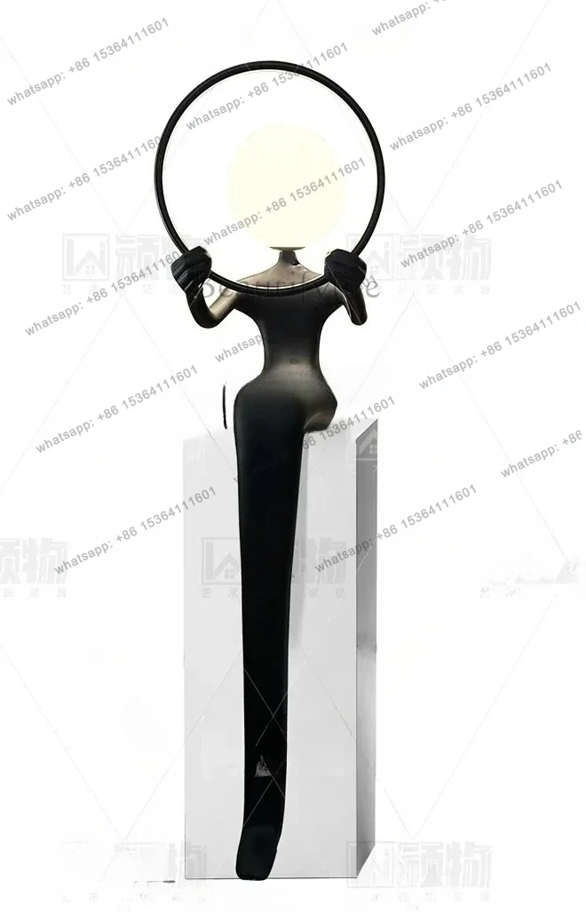 

Welcome Figure Sculpture Floor Lamp Abstract Humanoid Exhibition Hall Sales Department Soft Decoration