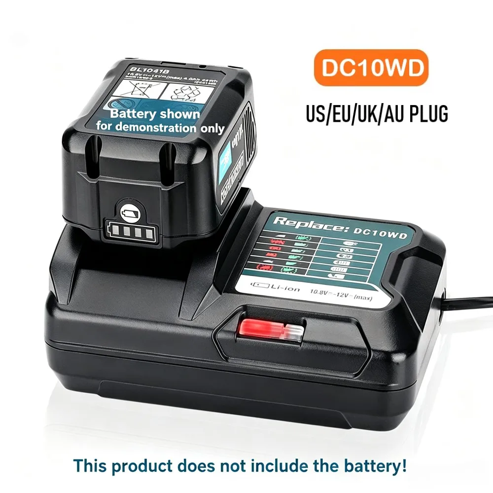 DC10WD Li-Ion Battery Charger With LED Indicator Charging For Makita 10.8V 12V Lithium-ion BL1015 BL1016 BL1021B(No Battery)