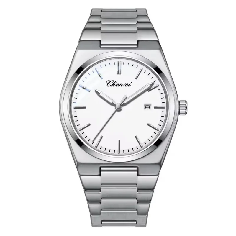 CHENXI 683 ساعة كوارتز رجالية مدمجة مقاومة للماء بتقويم مضيء وشريط فولاذي ساعة فاخرة للرجال relógios masculino