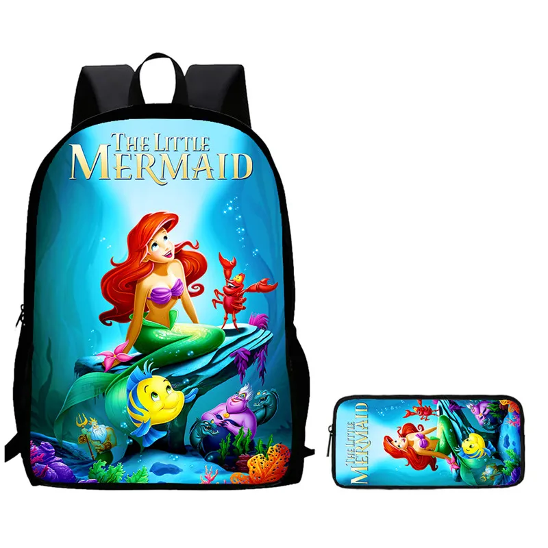 

2Pcs Set Child Backpack With Pencil Bags,Cartoon S-snow W-white School Bags for Boys Girls,Durable School Bags for Kindergarten