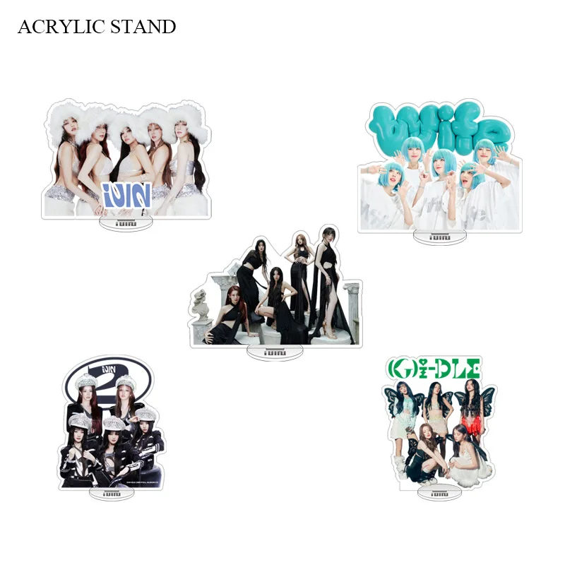 KPOP GIDLE Album Acrylic Stand YUQI SoYeon MiYeon MINNIE ShuHua 15CM Two-Sided Standing Model Desktop Ornament Fans Collection