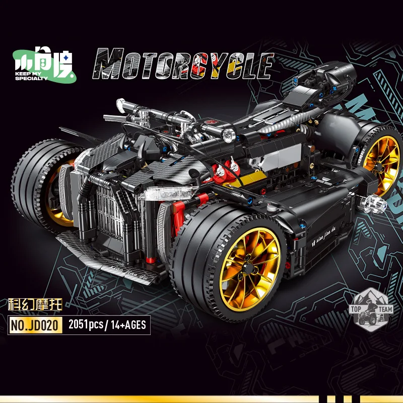 IN STOCK MOC Technical Creative 1:5 Four-wheel motorcycle Wazuma V8M Building Blocks Bricks Assembling Children's Toys Gift Set