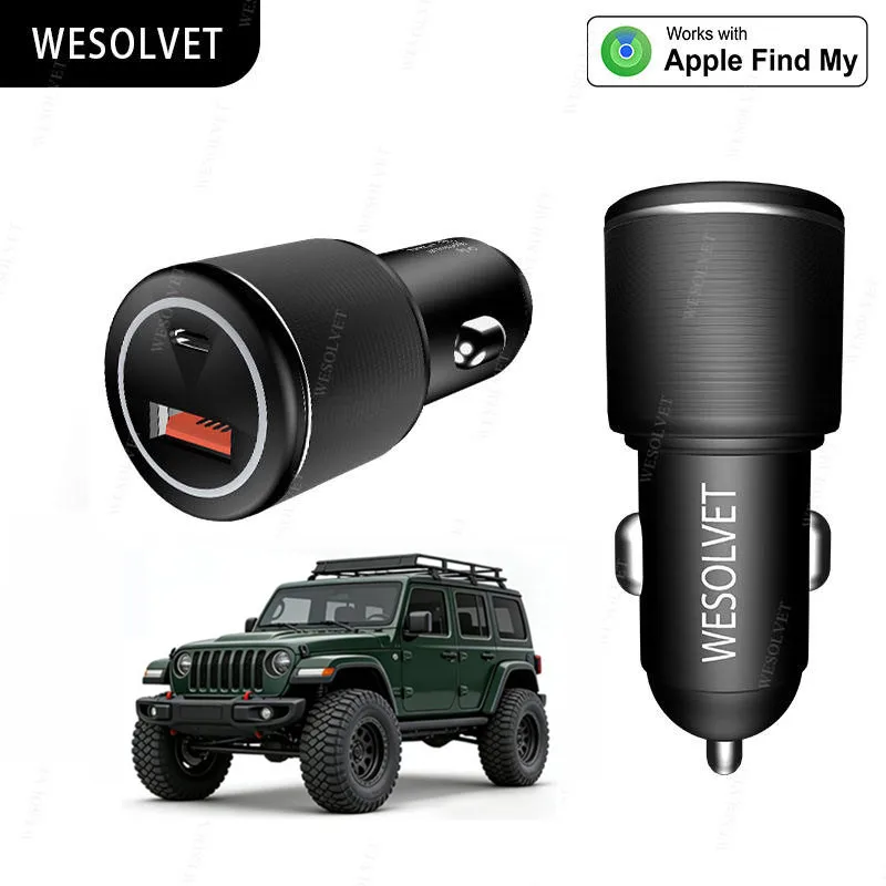 

Car GPS Tracker USB Charger Built-in Rechargeable Battery Works with iOS Find My Bluetooth Smart Tracker Car Anti-Theft Locator