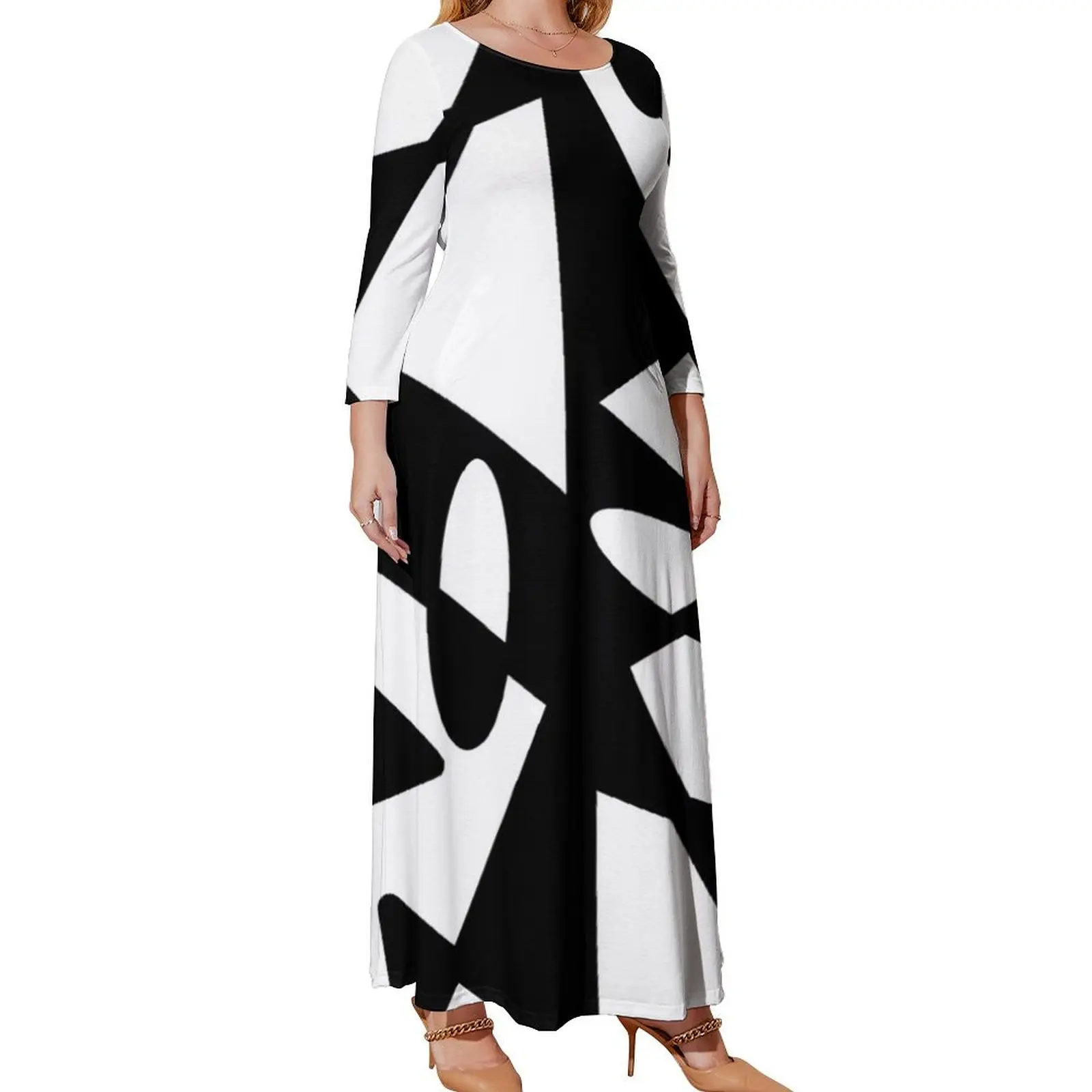 

Черно-белое женское платье с длинным рукавом, праздничный наряд, женское пляжное платье, роскошное женское вечернее платье