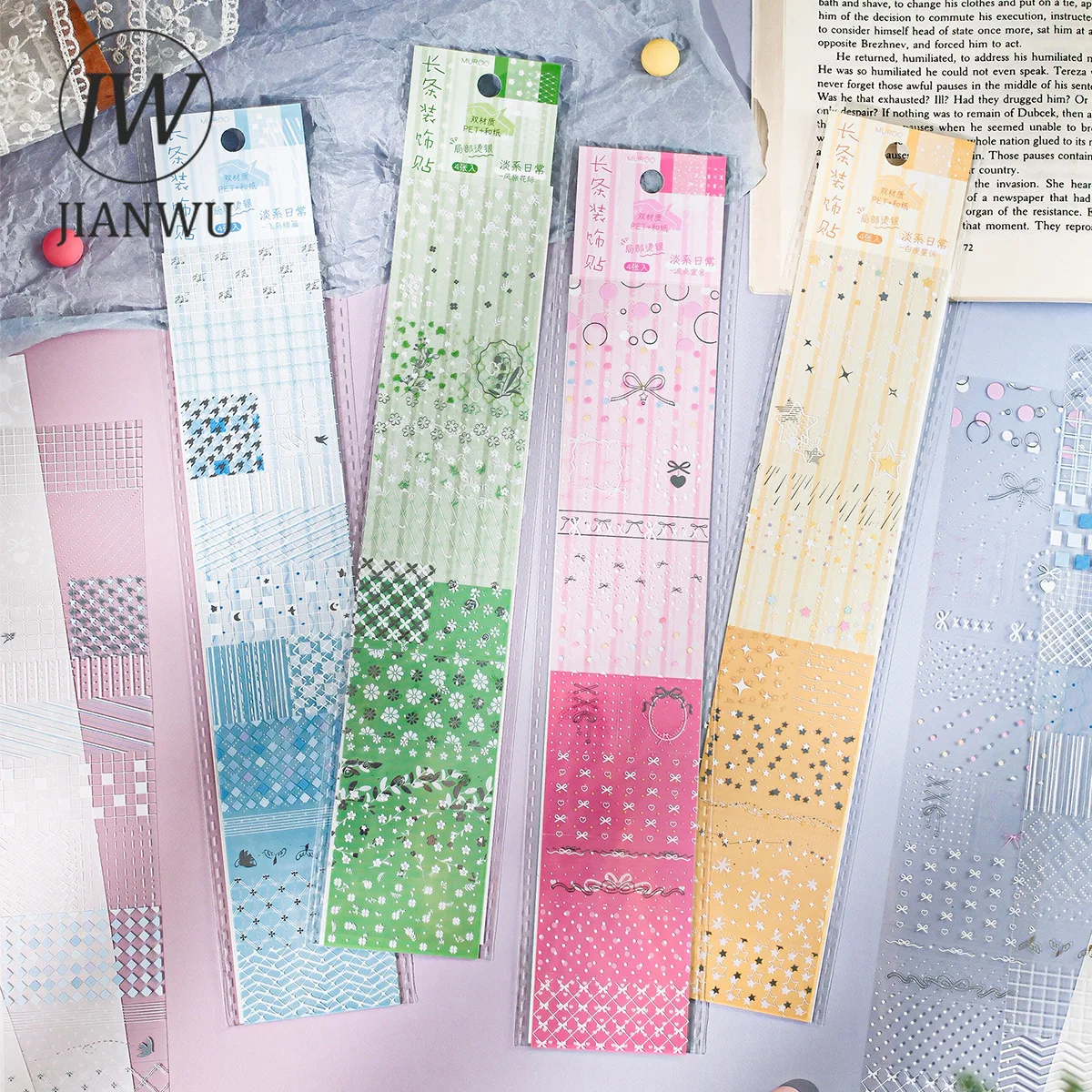 JIANWU Cute Dopamine Plant Flower Polka Dots Landscape Material Collage Scrapbooking Sticker Creative DIY Journal Stationery - view 2