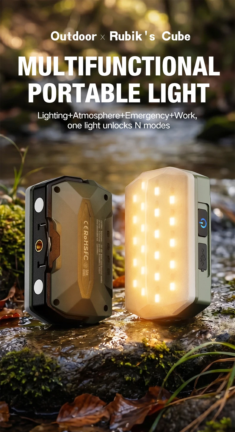 Tragbare Outdoor-Campinglaterne, superlange 4000-mAh-Batterie, wiederaufladbares Notlicht, starker Magnet, Arbeitslicht für Reparaturen – Detail 1