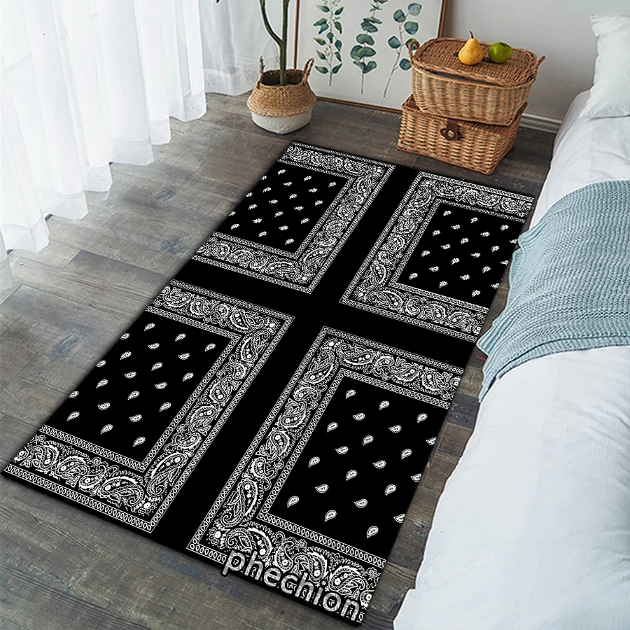 

phechion Bandana Art 3D Print Carpet Square Anti-Skid Area Floor Mat Rug Non-slip Mat Dining Room Living Room Soft Bedroom S107