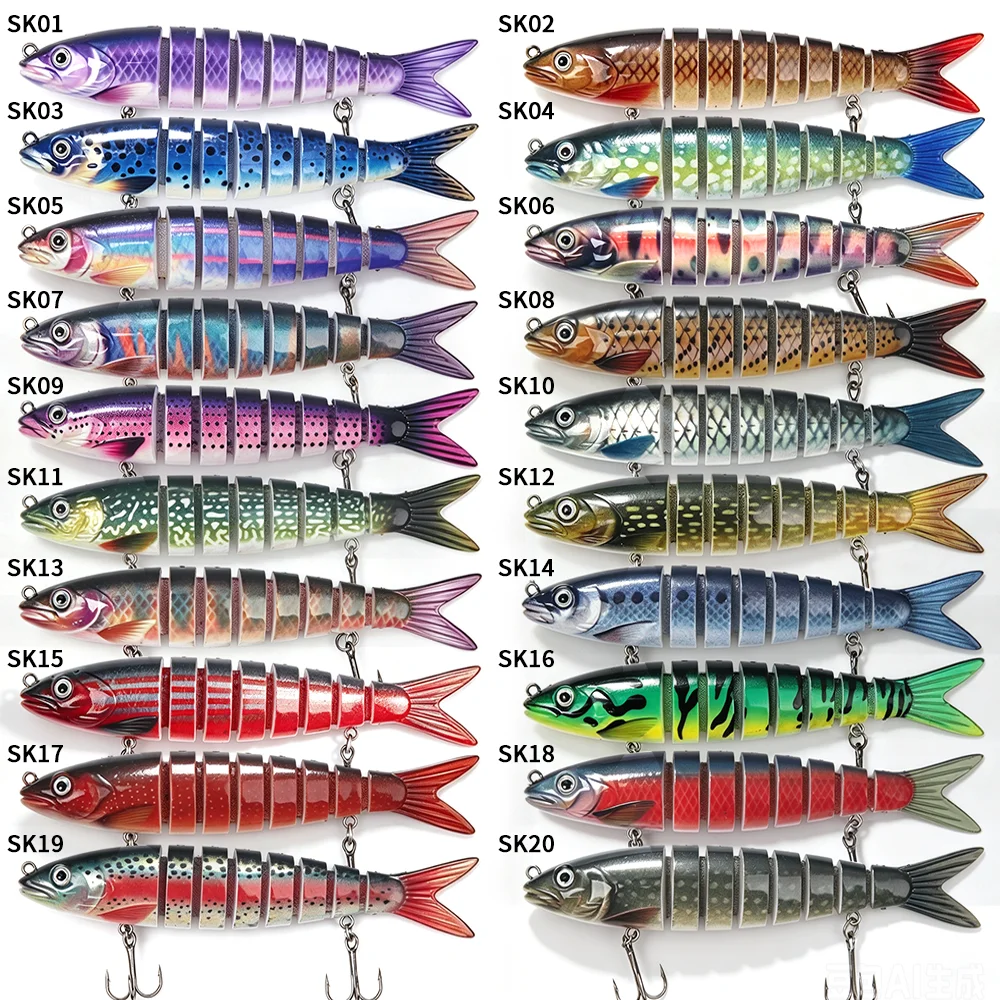10 Pcs Crank Baits Fishing Lures Slow Sinking Glide and Swim Lifelike Bait Saltwater and Freshwater Lure for Trout Bass