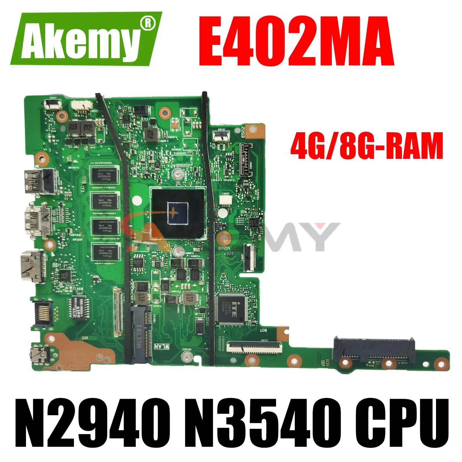 

AKEMY E502MA Mainboard For ASUS E402MA F402MA F502MA X402MA X502MA L402MA L502MA Laptop Motherboard N2840 N4200 2G/4G-RAM 0G-SSD