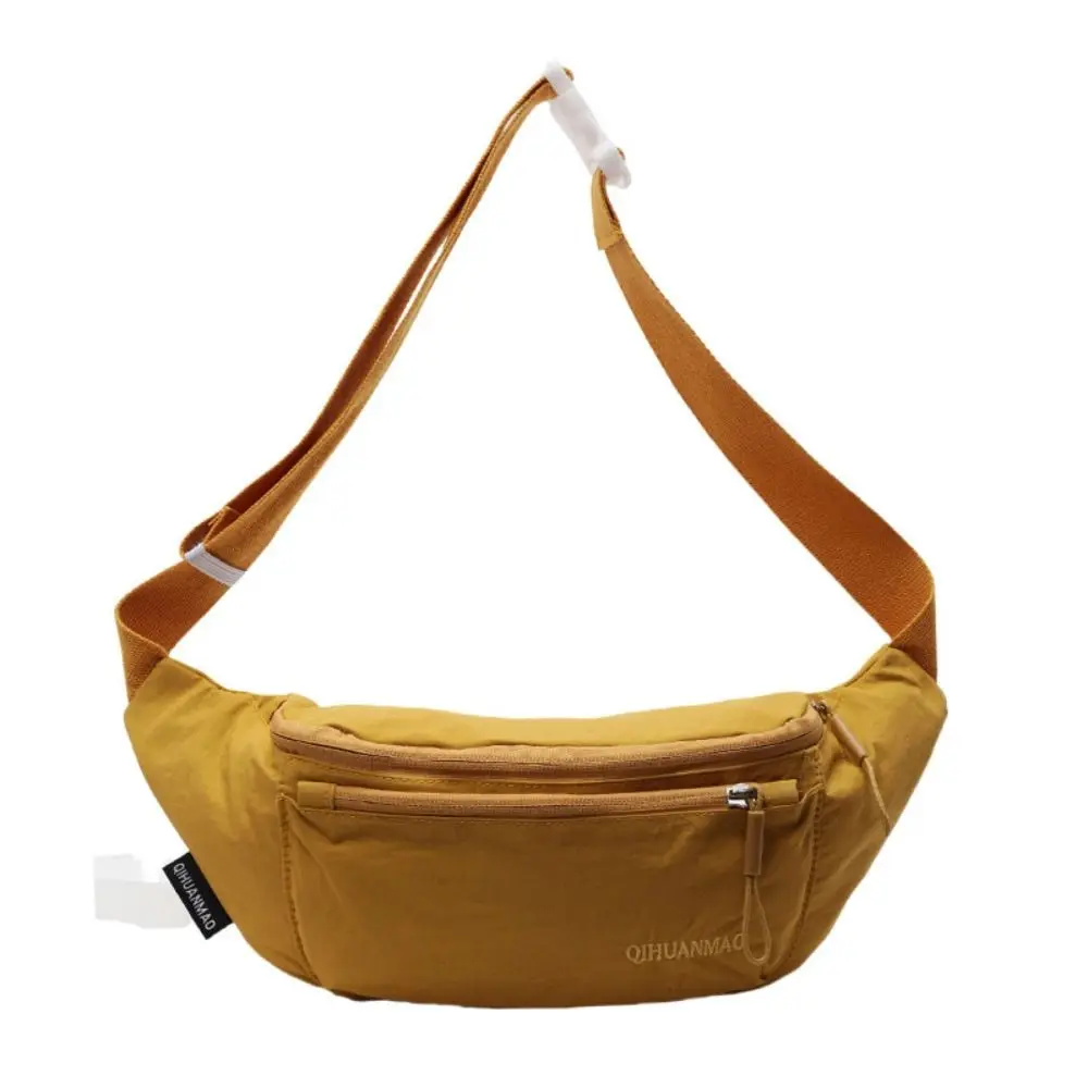 

Solid Color Nylon Fanny Packs Crossbody Bag Cloth Crossbody Waist Pack Large Capcity Korean Style Sports Waist Bag Sport