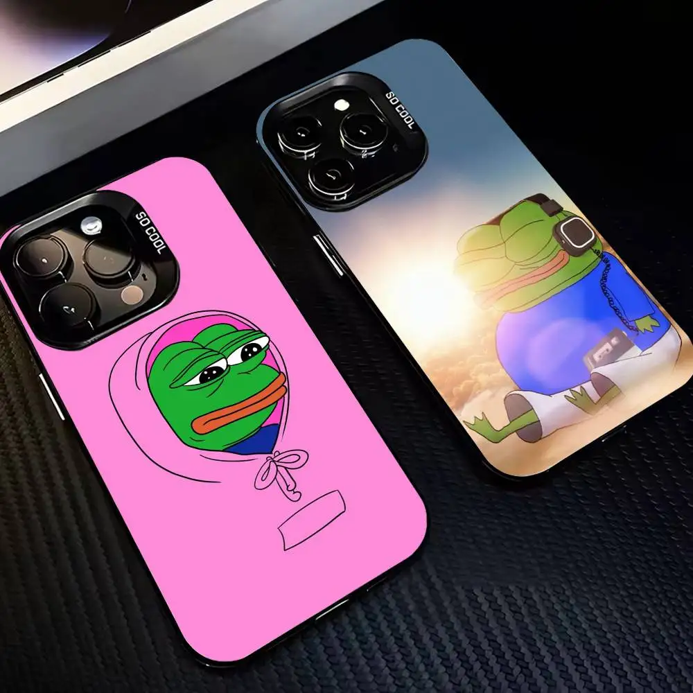

Collection of Oddly Funny and Sad Frogs Phone Case For iPhone16 15 14 13 12 Pro Max Grey Black Matte Laser Metallic Aurora Funda