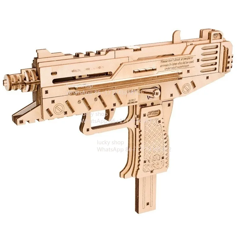 UZI PRO Maschinenpistole - Holzfarbenes Erscheinungsbild mit Lasergravierter Textur und Rutschfester Oberfläche – Detail 5