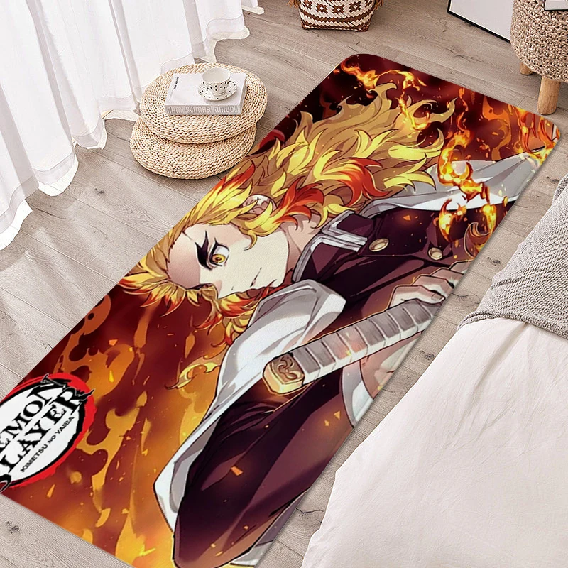 

Anime Rug for Bedroom Rengoku Bathroom Foot Mat Doormat Entrance Door Balcony Hallway Carpet Slip-resistant Home Decor Items