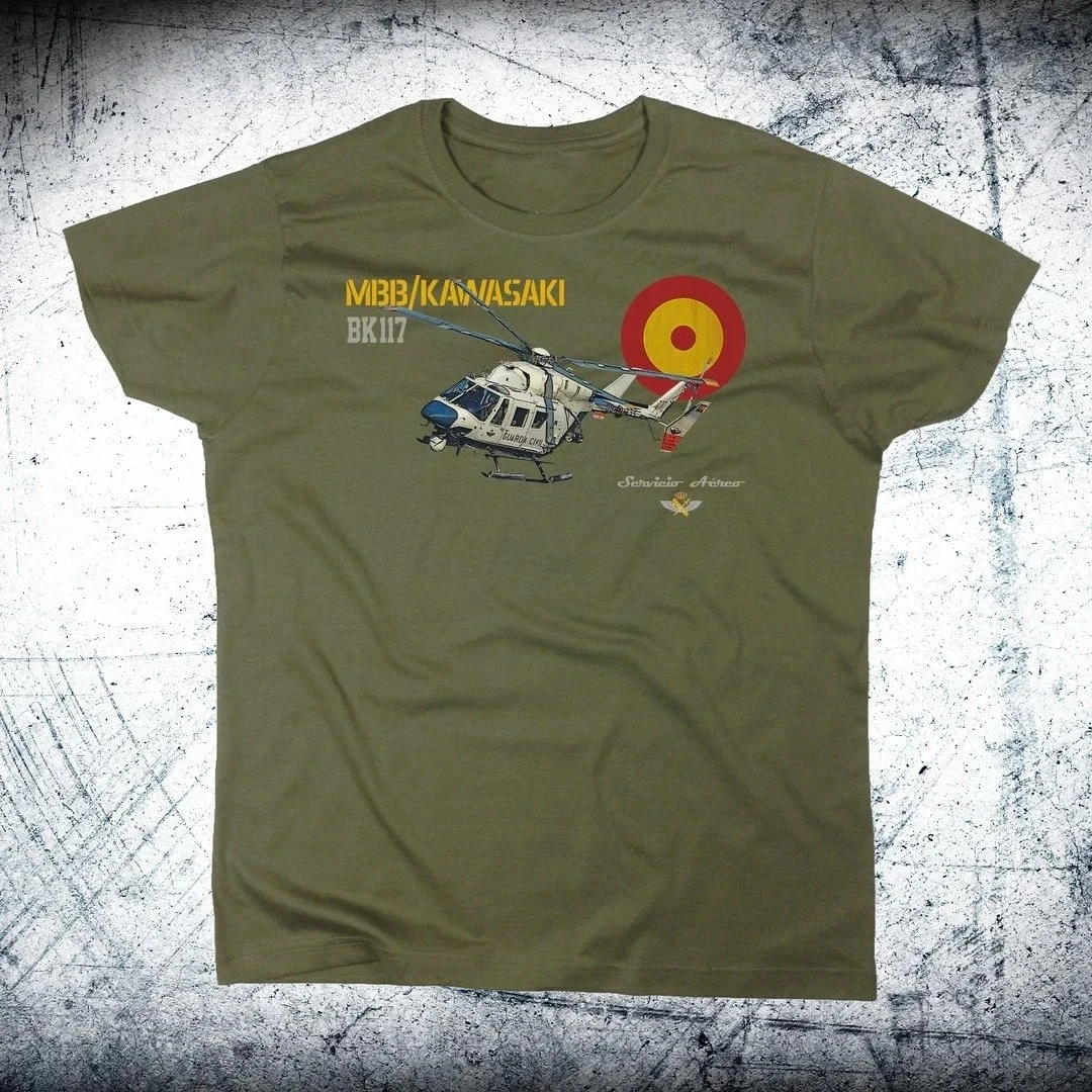 Spanish Air Force Guardia Civil BK117 Multipurpose Helicopter T-Shirt. Premium Cotton Short Sleeve O-Neck Mens T Shirt New S-3XL