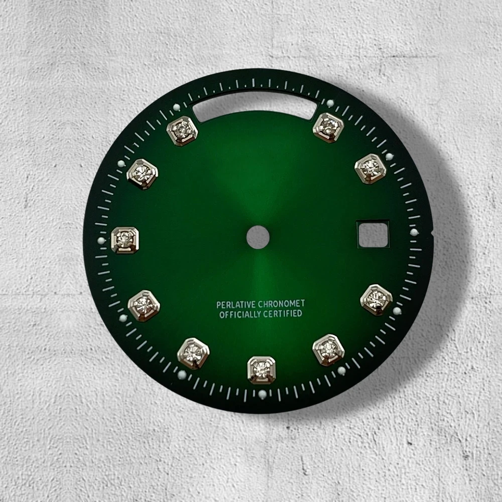 31mm s logotipo dia e data diamantes dial caber 8285 movimento sunray mostrador de alta qualidade acessórios de modificação de relógio