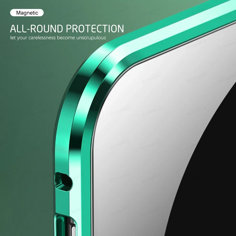 360 Full Body Clear Duble Sided Glass Case For Redmi14C 14R Note 14 Pro Plus Xiaomi POCO X7 Pro Magnetic Shockproof Metal Cover