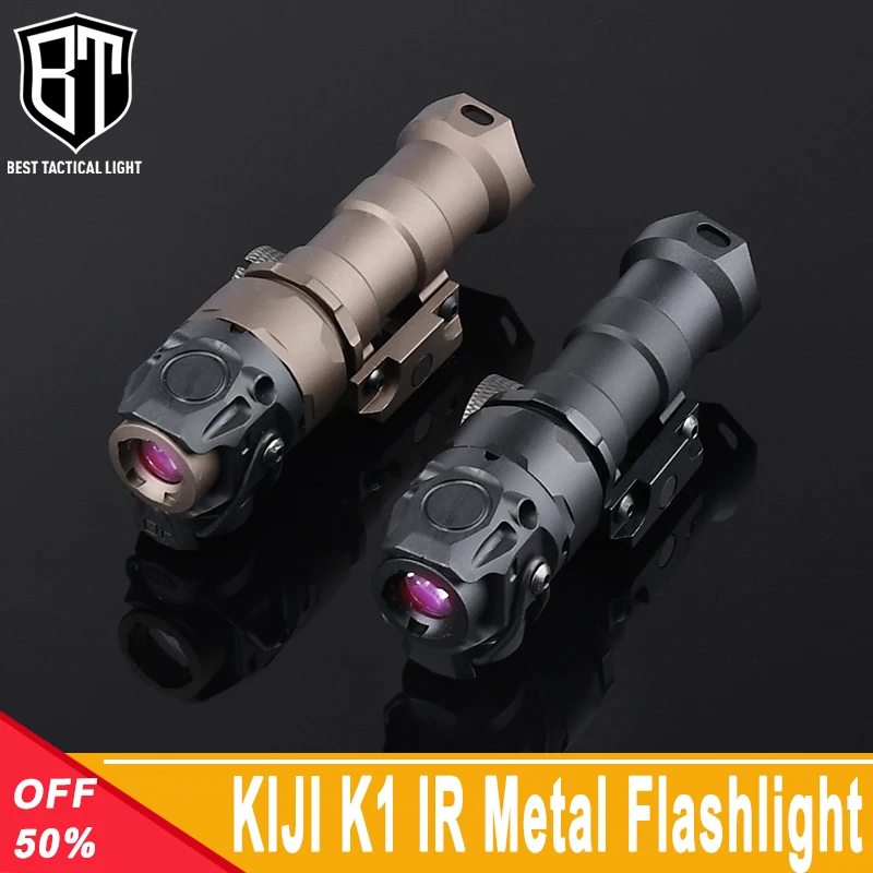 Tacitca KIJI K1 WADSN Flashlight IR Illuminator Outdoor Hunt Airsioft Weapon Accessory IR LED Scout Light With Pressure Switch