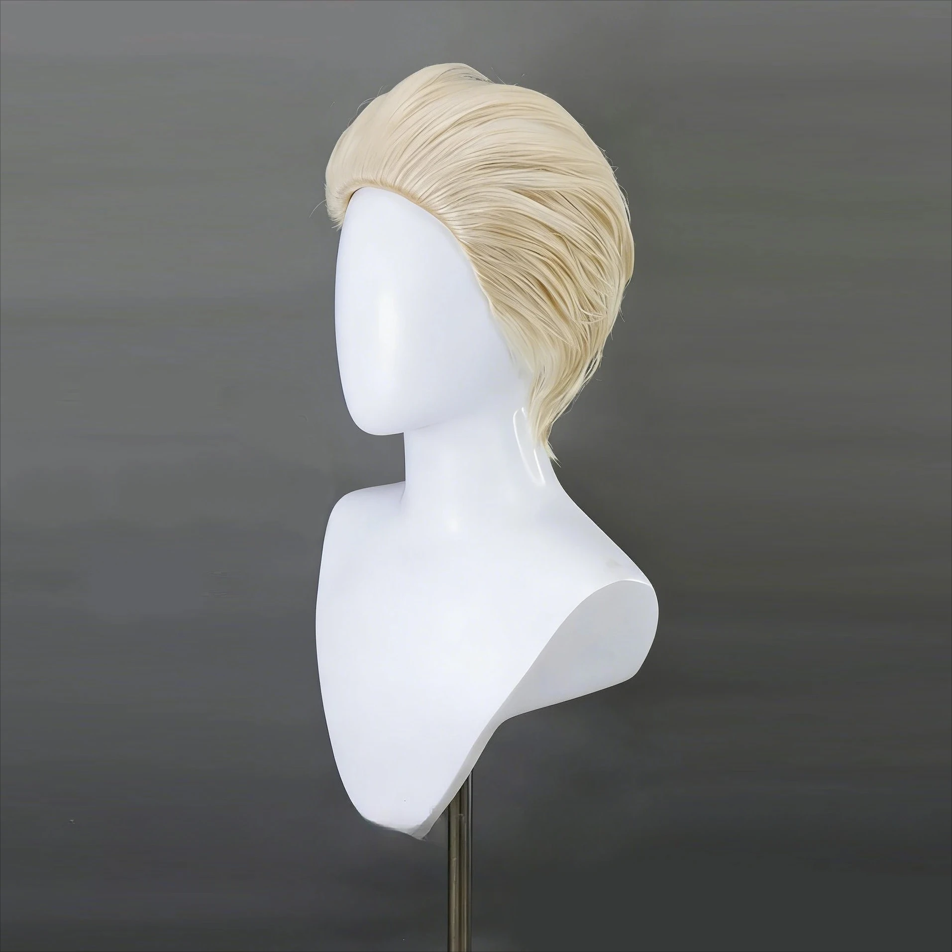 Perruque de cosplay synthétique pour homme et femme, style Afro effilé et lissé vers l'arrière, blonde, inspirée de Kinji Hakari de l'anime Jujutsu Kaisen, idéale pour les fêtes d'Halloween