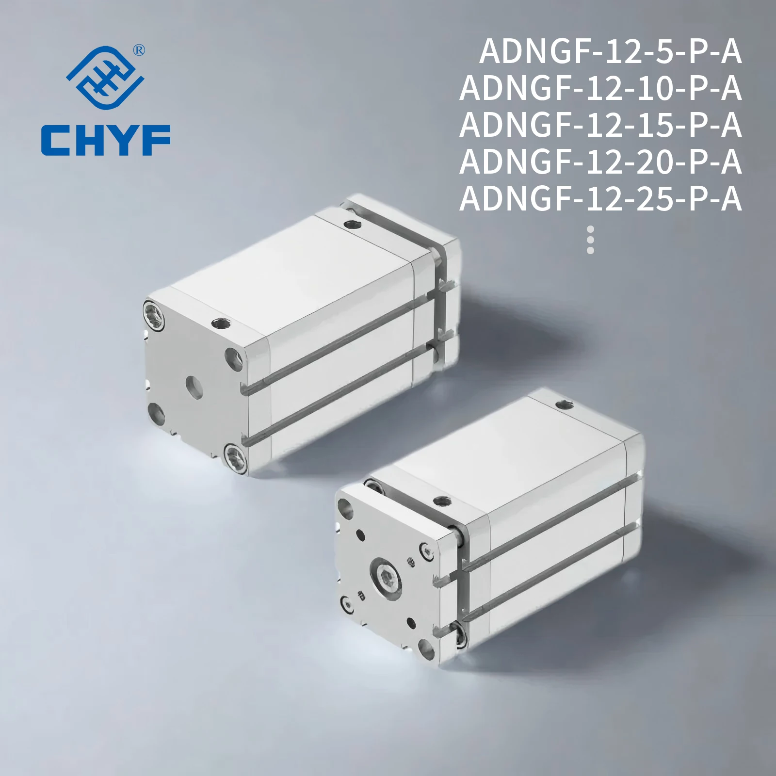 

CHYF ADNGF Series Compact Air Cylinder Metric High Load Capacity with Guide Rod & Yoke Plate for Industrial Automation