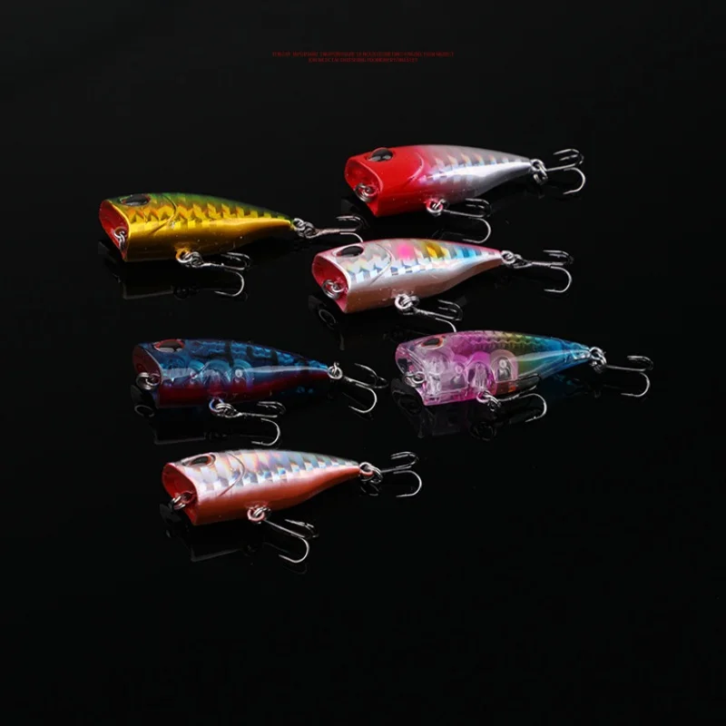 6/1PC Mini Popper Fishing Lures 4cm 3g Topwater Wobblers Poper for Bass Pike 3D Eyes Crankbaits Swimbaits Pesca Fishing Tackle