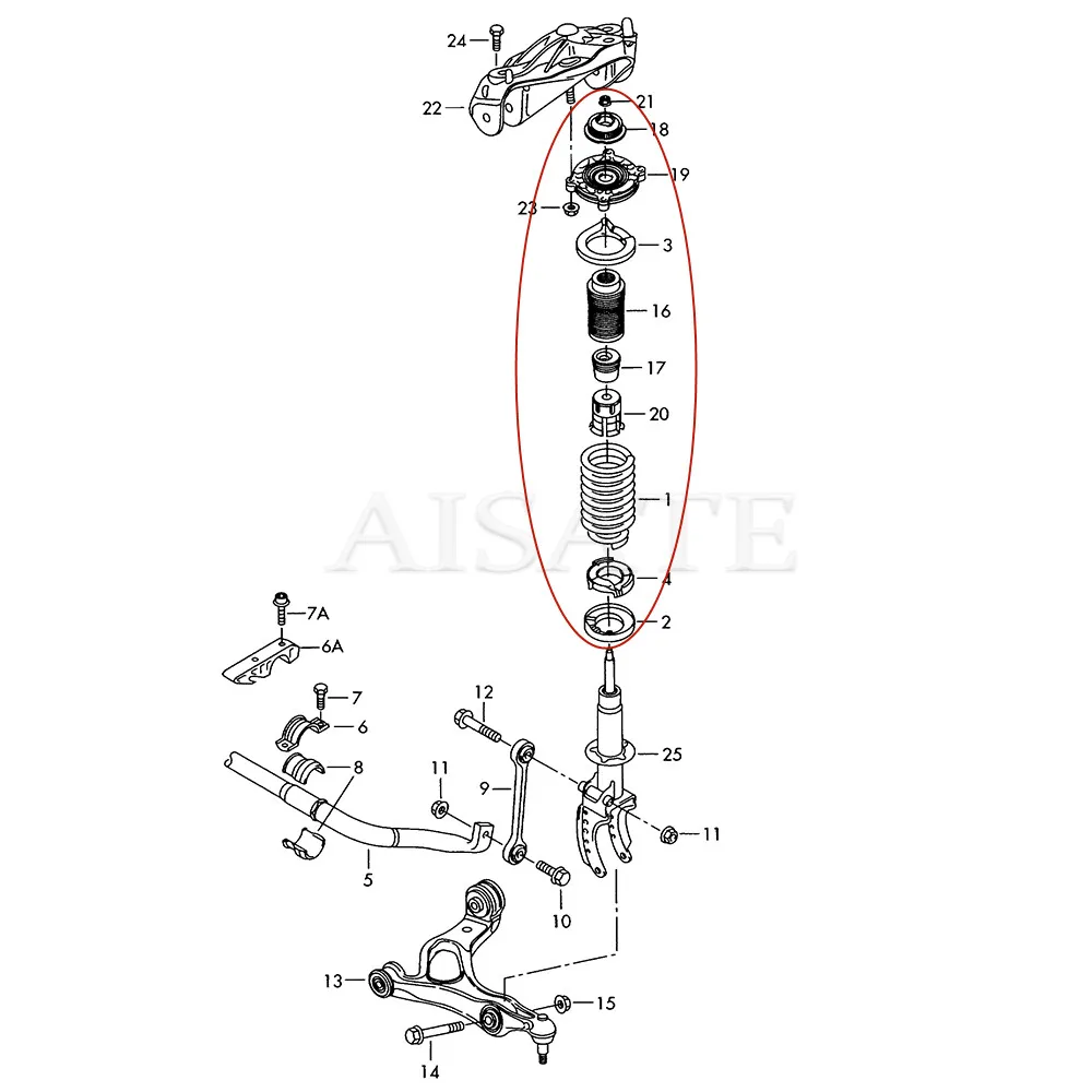 4Set New Front Rear Shock Absorber Kits For Audi Q7 4L 2007-2009 Suspension Spring Half Assembly Without Shock Strut Core