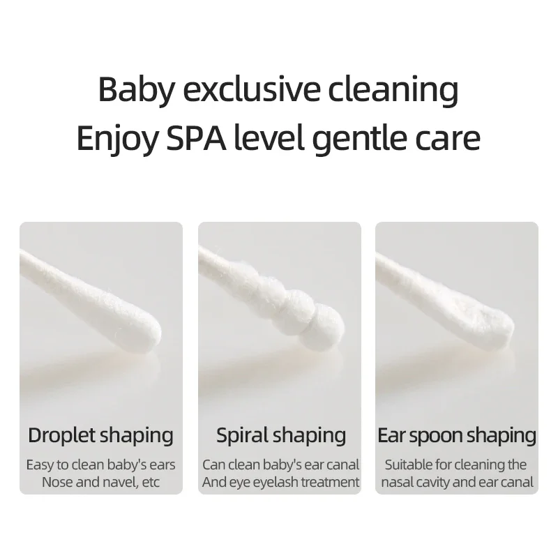 Bastoncillos de algodón de doble cabeza para bebé, alta calidad, con caja, natural, suave, extremadamente absorbente, varilla de papel, No daña el bab, gran oferta
