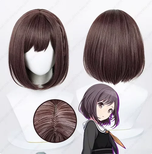 

Anime Shinonome Ena Cosplay Wig Women 33cm Brown bobo Wigs Heat Resistant Perucas Synthetic Hair