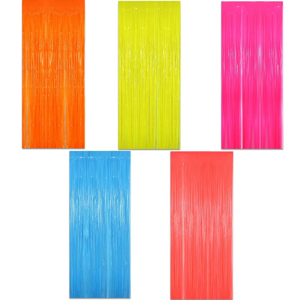 1 x 2M Fluoreszierende Makronen-Regenfalle-Folienvorhänge mit Quasten für Karneval, Party, Bar, Geburtstag, Hochzeit, Dekoration, Hintergrund-Requisiten – Detail 20