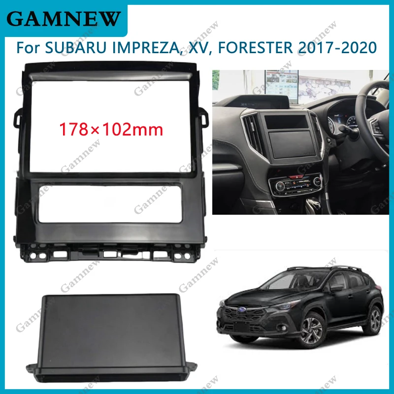 Double Din Car Radio Facia for SUBARU IMPREZA, XV, FORESTER 2017-2020 Panel Dash Kit Install Fascia Plate Console Bezel Adapter