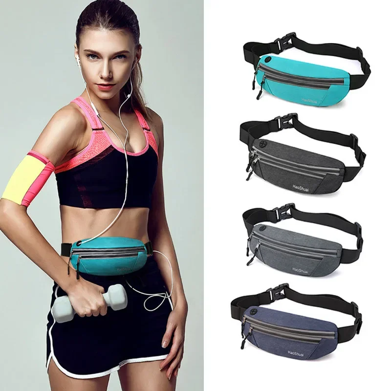 HVTIL Men Women Sports Fanny Pack Running Fitness Bag Outdoor Waterproof Headphone Jack Design Anti-Theft Waist Packs Breathable