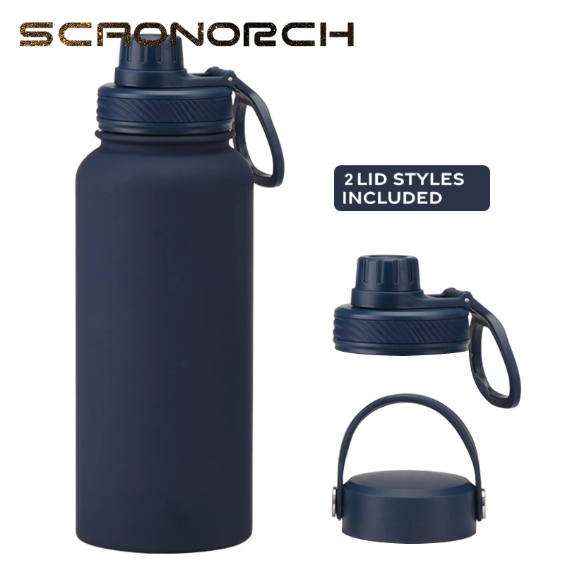 

1LStainless Steel Insulated Vacuum Flask Thermal Water Bottle Thermos with Spout Lid Tumbler Coffee Mug Hot Cold Drinks Cup