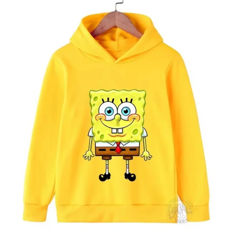 Spring, Autumn, and Winter Season 3 SpongeBob SquarePants Printed Hoodies for Boys and Girls Sportswear Original Fashion Creativ